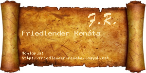 Friedlender Renáta névjegykártya